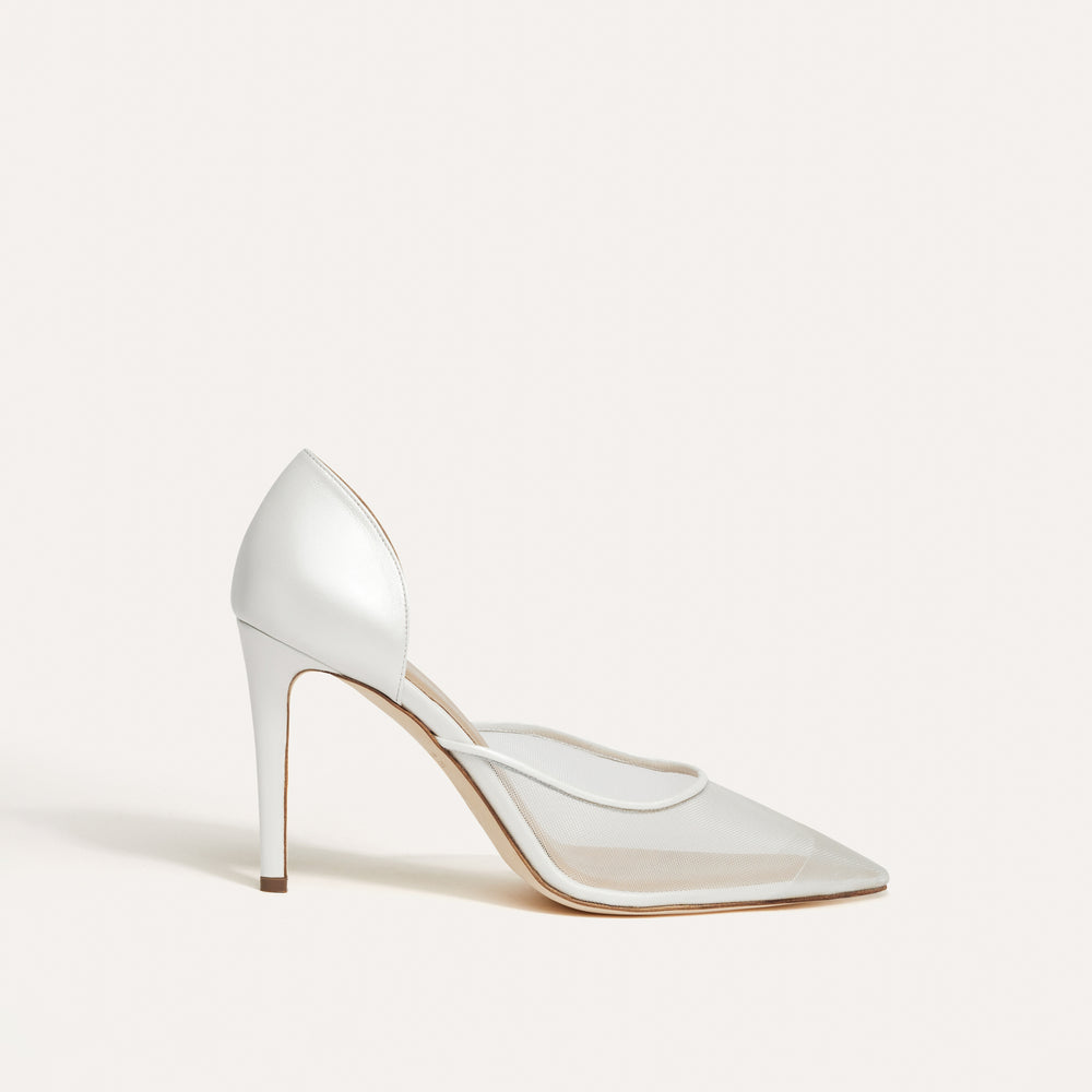 Bianca White Mesh Pump Meggan Morimoto