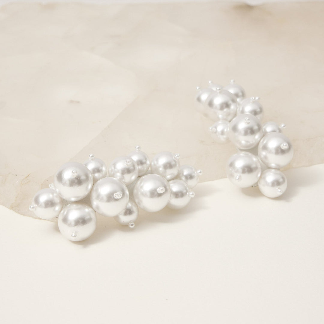 VICTORIA WHITE PLATFORM SANDAL PEARL DROPS