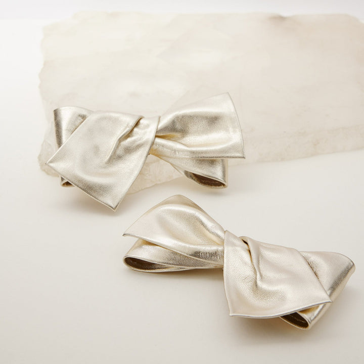 Gold obi bow shoe accessories Meggan Morimoto