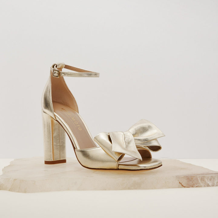 Tatiana Sandal Gold OBI Bow Meggan Morimoto