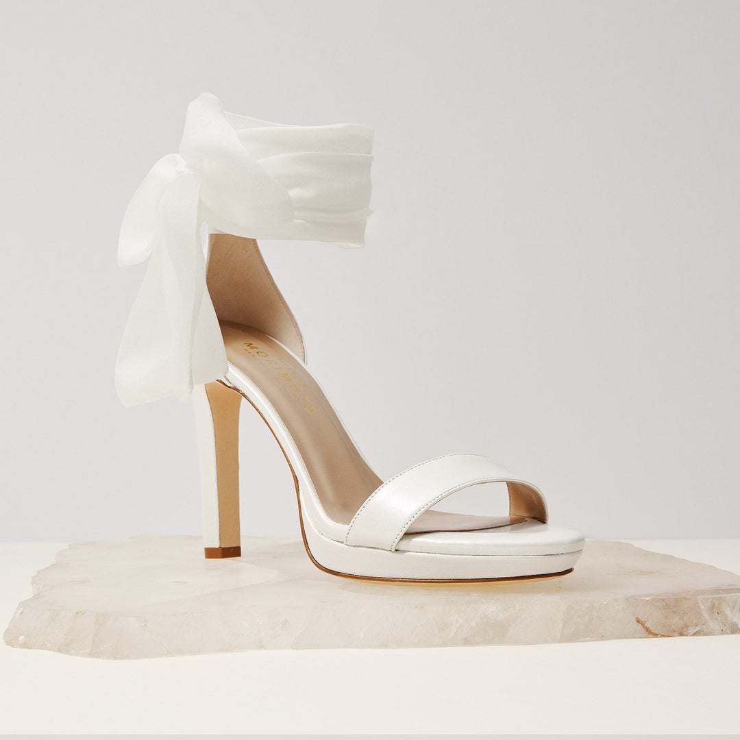 Victoria Designer Sandal White Silk Wraps Meggan Morimoto