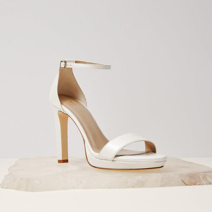 Victoria bridal platform sandals white Meggan Morimoto