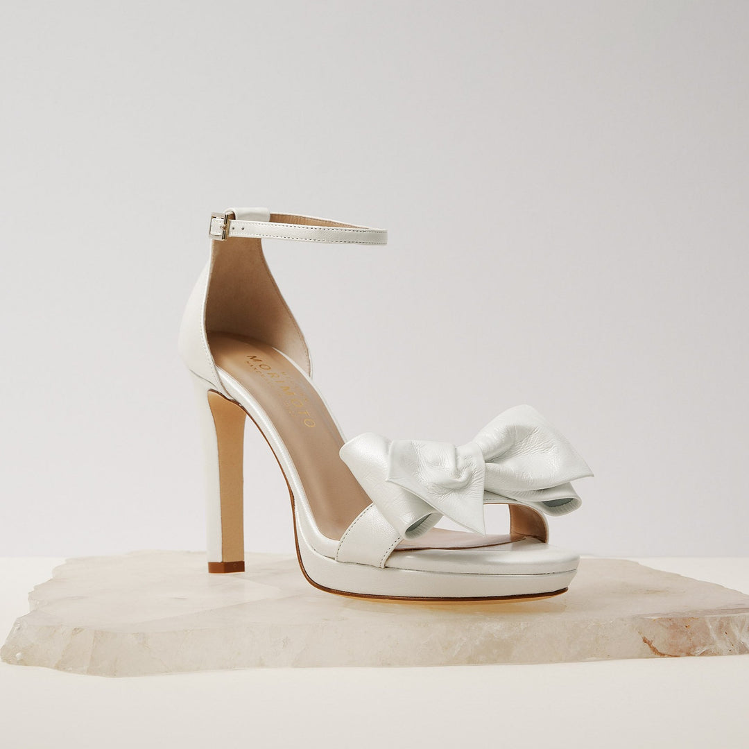 Victoria Sandal White OBI Bow Meggan Morimoto