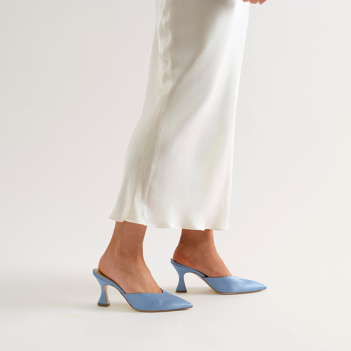 ALIX DUSTY BLUE MULE PUMP 80