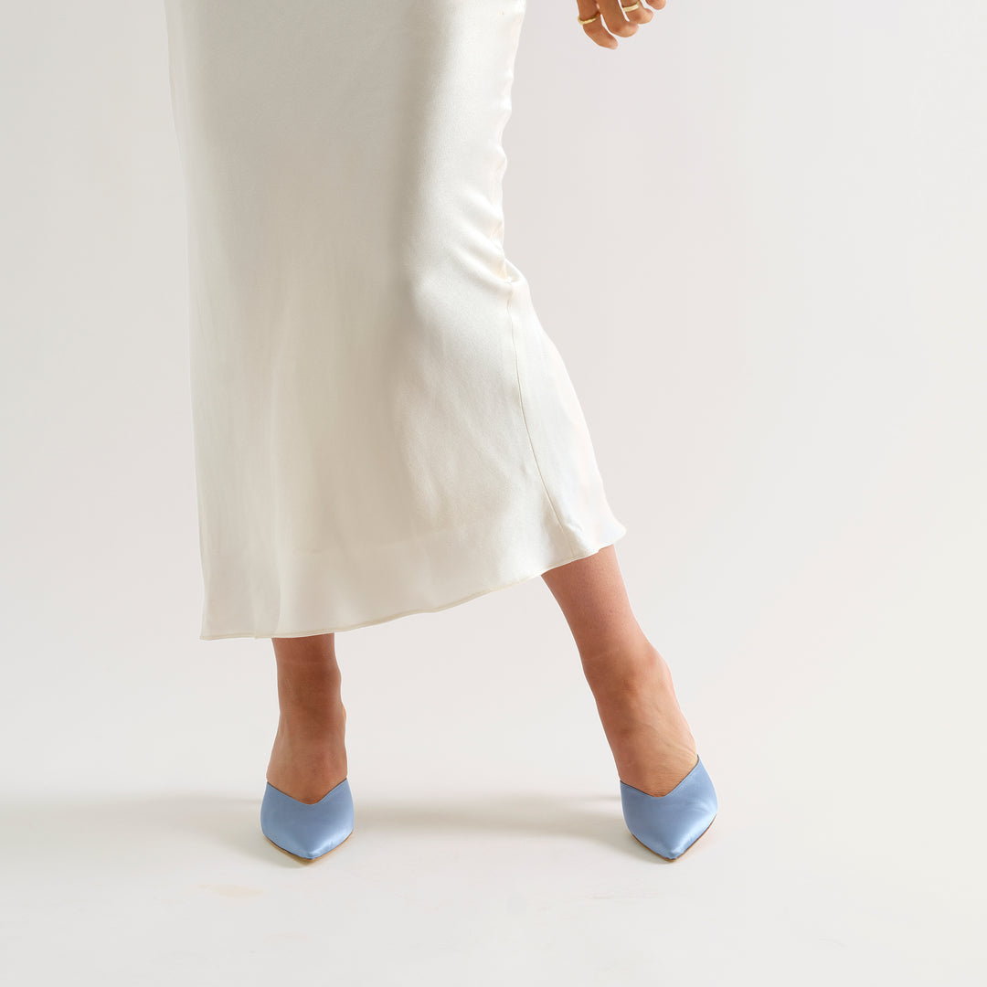ALIX DUSTY BLUE MULE PUMP 80
