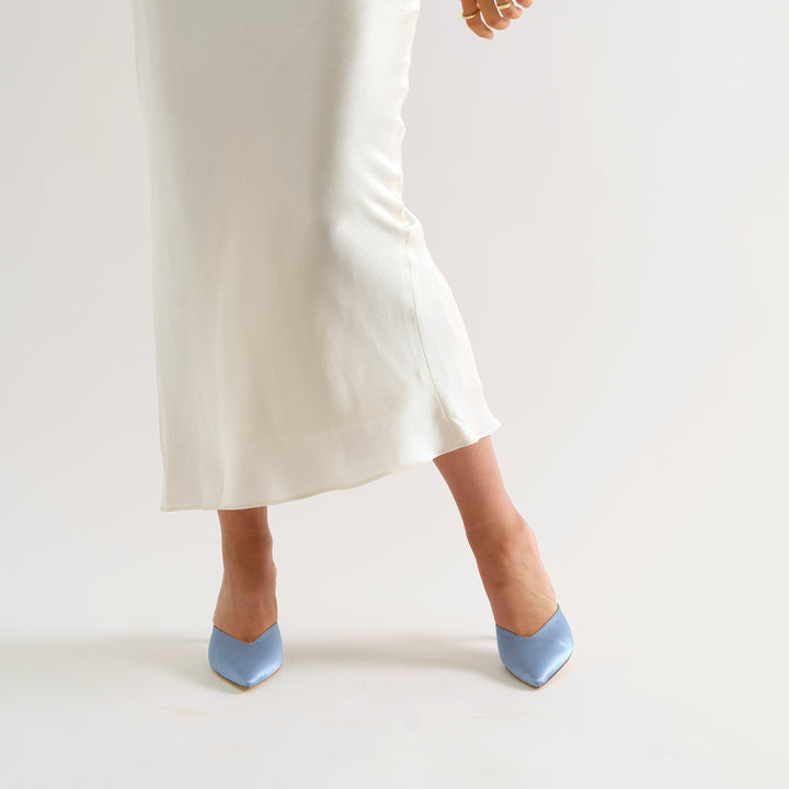 ALIX DUSTY BLUE MULE PUMP 80
