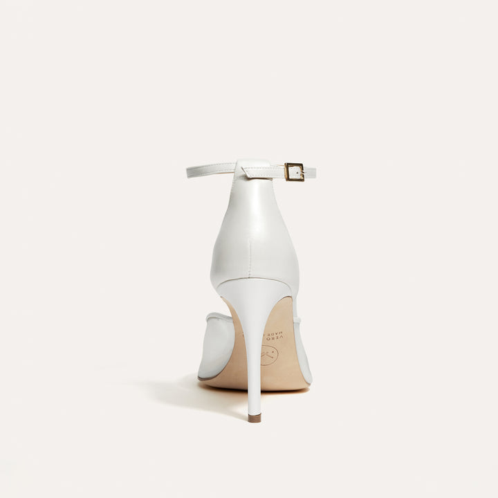 Alma White Mesh Pump Back View Meggan Morimoto