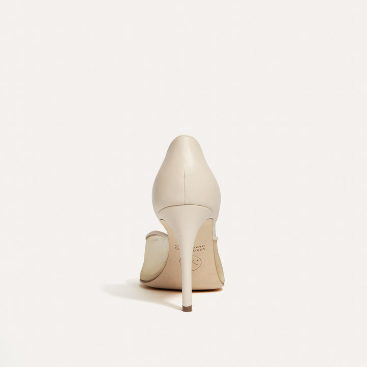 Bianca Beige Mesh Designer Pump Meggan Morimoto