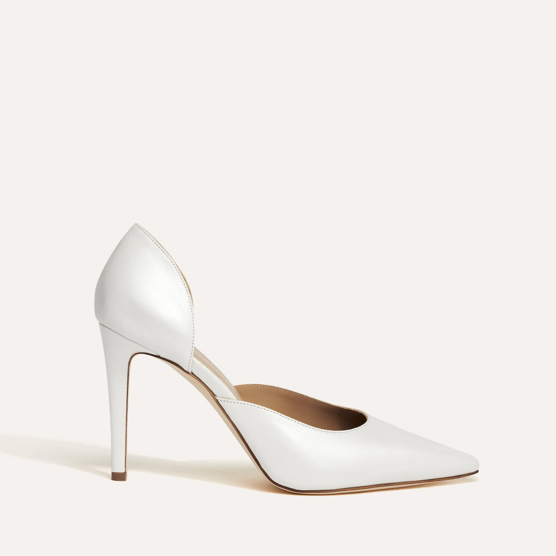 Bianca White Bridal Pump Side Meggan Morimoto