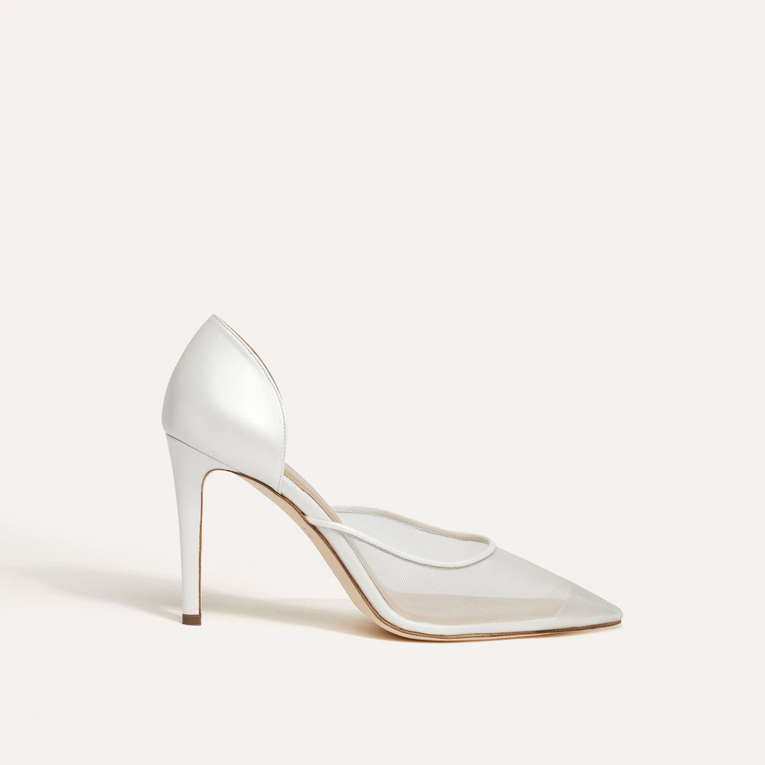 Bianca White Mesh Pump Meggan Morimoto