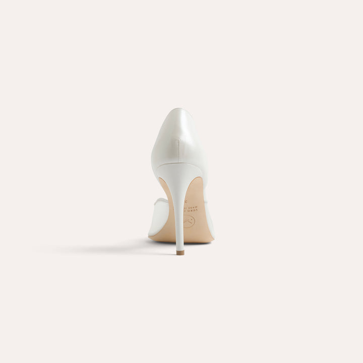 BIANCA WHITE MESH PUMP WHITE BUTTERFLY BOW