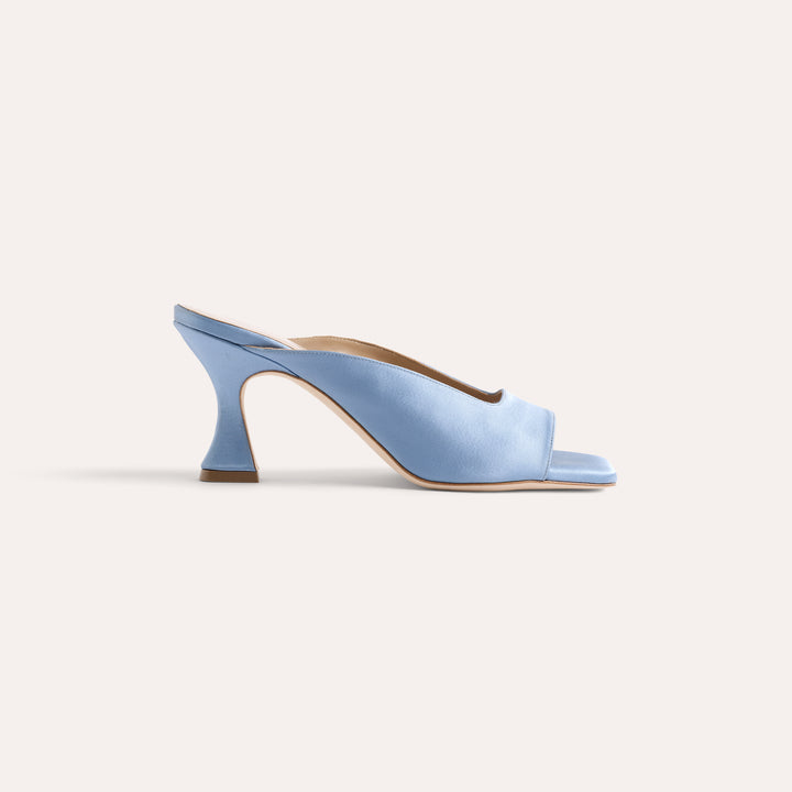 CHERIE DUSTY BLUE MULE SANDAL PEARL CLUSTERS 80