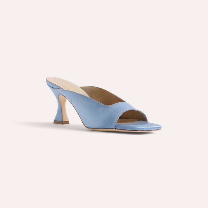CHERIE DUSTY BLUE MULE SANDAL PEARL CLUSTERS 80