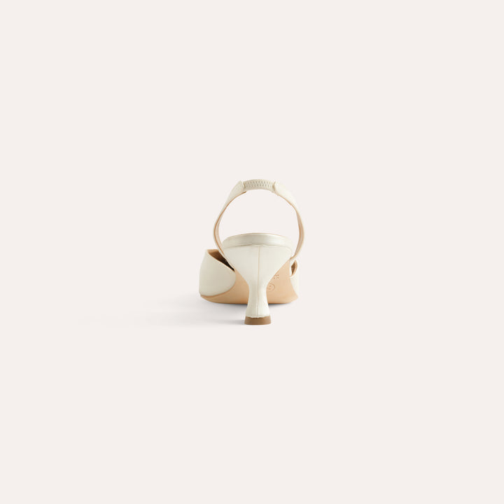 LAURA IVORY SLINGBACK PUMP PEARL CLUSTER 50
