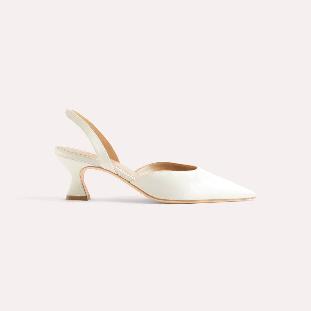 LAURA IVORY SLINGBACK PUMP PEARL CLUSTER 50