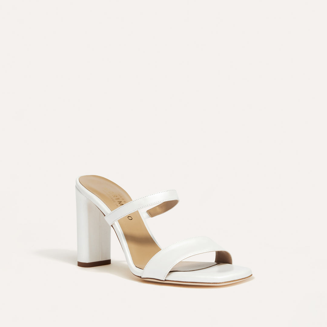 Martina Pearlised White Bridal Mule White Meggan Morimoto