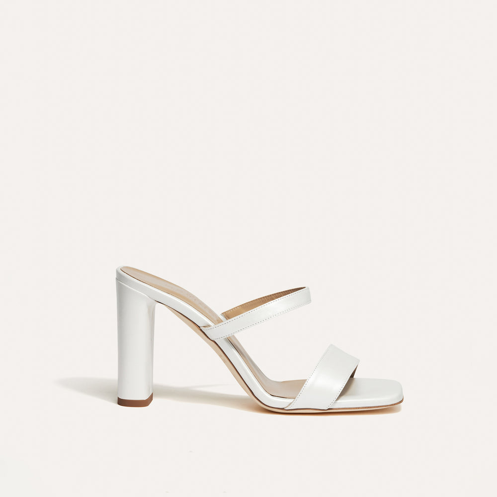 Martina Pearlised White Bridal Mule Meggan Morimoto