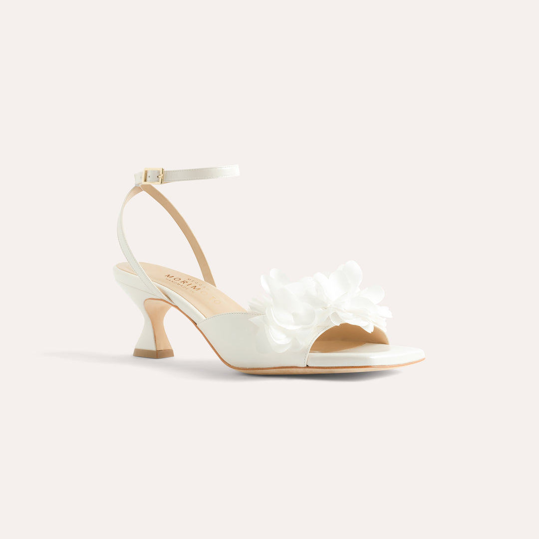REMI PEARLISED WHITE SANDAL WHITE BLOSSOM CRESCENTS 50