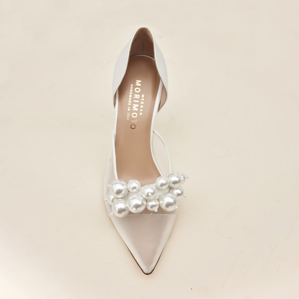 Bianca Bridal Pump Pearl Crescent Embellishment Meggan Morimoto