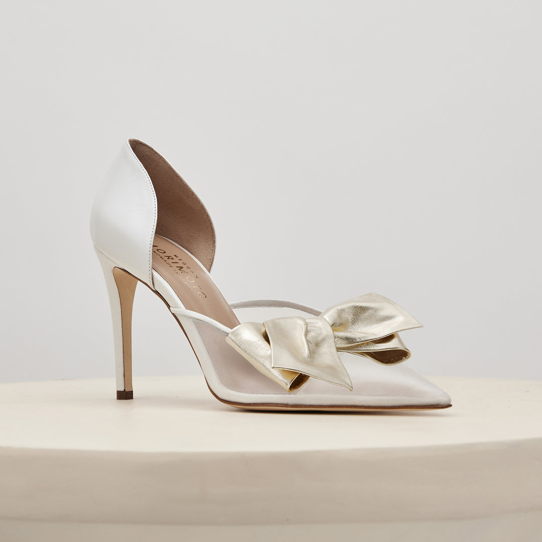 Bianca Pump Gold Obi Bow Meggan Morimoto