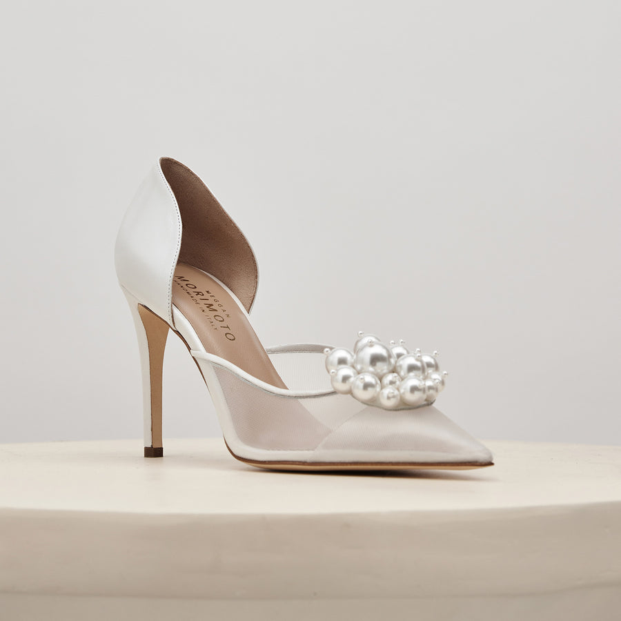 Bianca Mesh Pump Pearl Cluster Meggan Morimoto