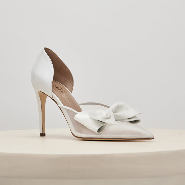 Bianca Pump Obi Bow Pearlised White Meggan Morimoto