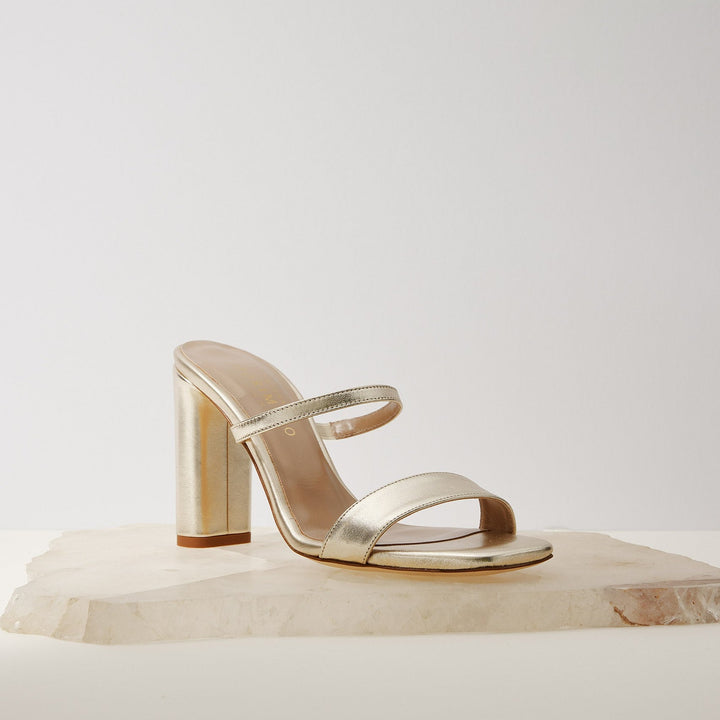 Martina Mule Sandal Gold Meggan Morimoto