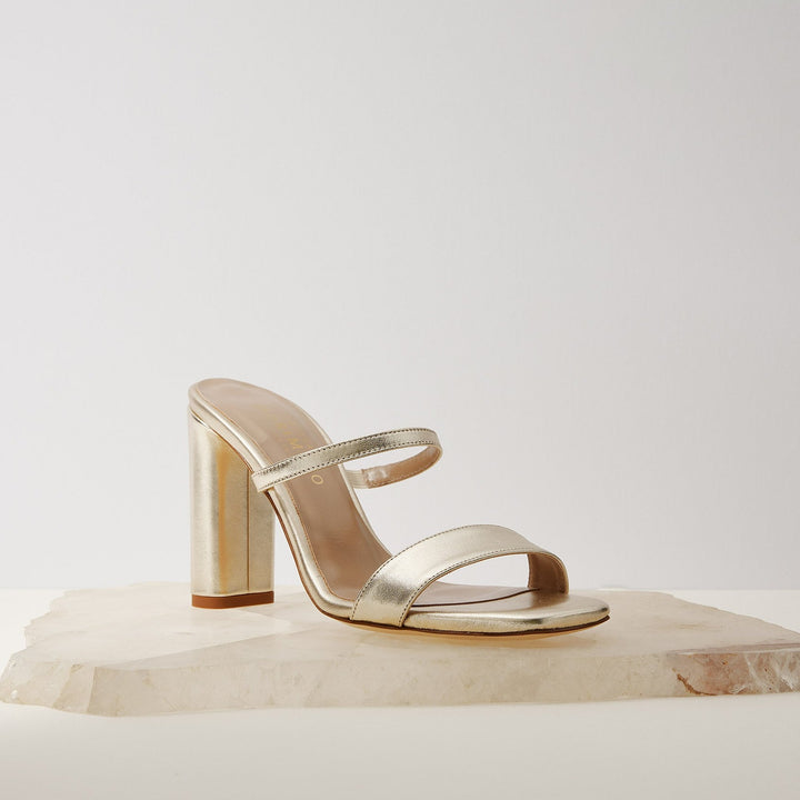 Martina Mule Bridal Sandal Gold Meggan Morimoto