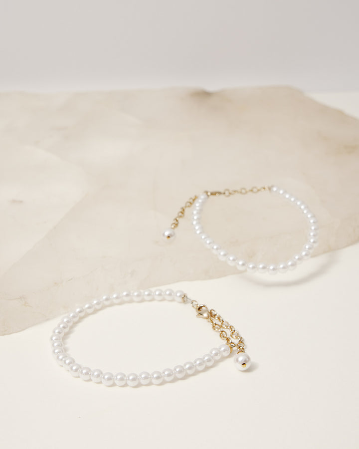 MARTINA PALE GOLD MULE PEARL ANKLET