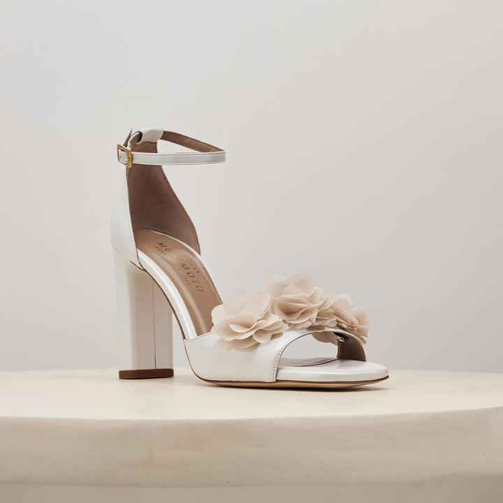 Tatiana Sandal Beige Blossoms Meggan Morimoto