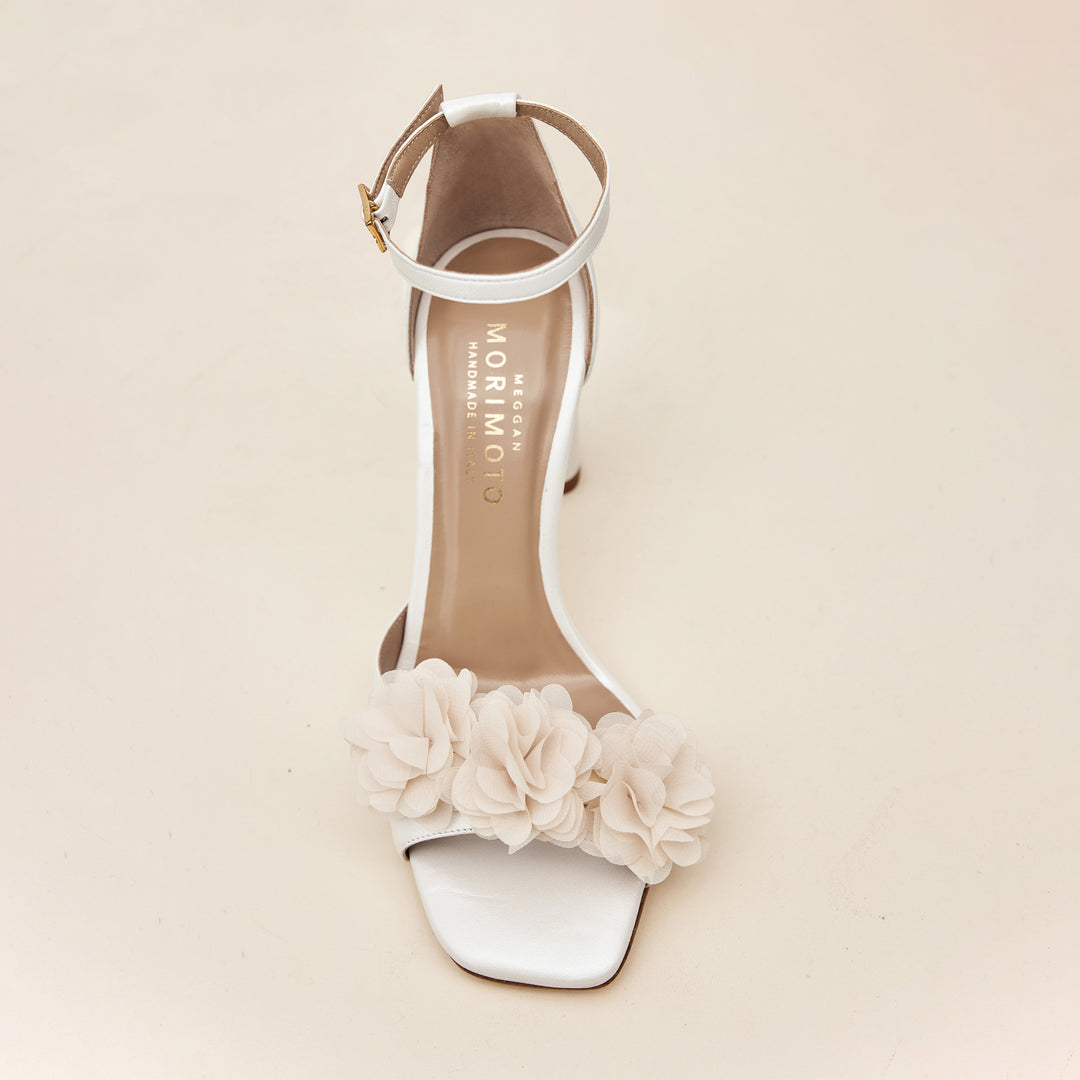 Designer Wedding Shoes Tatiana White Bridal Sandal Meggan Morimoto