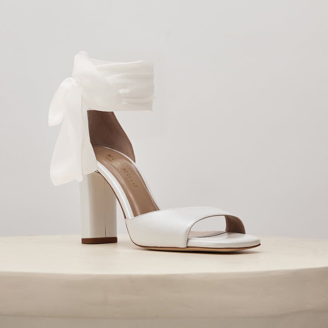 Tatiana White Sandal Silk Wraps Meggan Morimoto